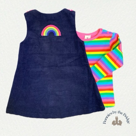 Rainbow appliqué corduroy 2 piece set - Picture 2 of 3